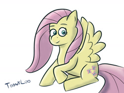 Size: 1600x1200 | Tagged: safe, artist:toonyloo, imported from derpibooru, fluttershy, pegasus, cute, simple background, solo, white background, wings