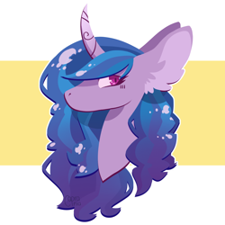 Size: 2000x2000 | Tagged: safe, artist:caprania, imported from derpibooru, izzy moonbow, pony, unicorn, bust, g5, portrait, solo