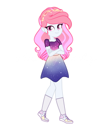 Size: 3401x4000 | Tagged: safe, artist:harmonyvitality-yt, imported from derpibooru, oc, oc only, human, equestria girls, base used, clothes, crossed arms, dress, female, shoes, simple background, smiling, solo, transparent background