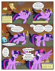 Size: 612x792 | Tagged: safe, artist:newbiespud, edit, edited screencap, imported from derpibooru, screencap, owlowiscious, rainbow dash, twilight sparkle, alicorn, bird, owl, pony, comic:friendship is dragons, twilight's kingdom, angry, comic, dialogue, eyelashes, female, glowing, glowing horn, gritted teeth, horn, mare, screencap comic, spread wings, teeth, twilight sparkle (alicorn), wings
