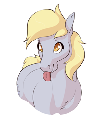 Size: 1395x1685 | Tagged: safe, artist:aquaticvibes, imported from derpibooru, derpy hooves, horse, :p, female, hoers, horsified, mare, simple background, solo, tongue out, white background, wingless