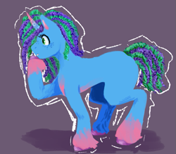 Size: 631x550 | Tagged: safe, artist:nachosforfree, imported from derpibooru, pony, unicorn, cornrows, freckles, g5, misty brightdawn, side view, simple background, solo, unshorn fetlocks