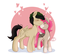 Size: 2048x1536 | Tagged: safe, artist:munchingbro, imported from derpibooru, oc, pegasus, pony, cute, duo, female, g4, kissing, male, mare, pegasus oc, shipping, simple background, stallion, white background