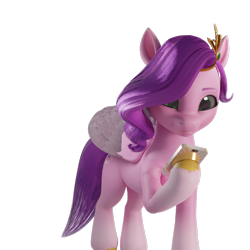 Size: 1080x1080 | Tagged: safe, artist:littleiceage, imported from derpibooru, pipp petals, pegasus, pony, 3d, adorapipp, cellphone, colored wings, crown, cute, eyebrows, female, folded wings, g5, jewelry, mare, phone, pipp's phone, regalia, simple background, smartphone, smiling, solo, transparent background, wings