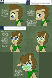 Size: 1302x1954 | Tagged: safe, artist:toadstool-prancer, imported from derpibooru, doctor whooves, time turner, oc, oc:tantamount, disguise, disguised changeling, one ear down, solo, tantamount time turner