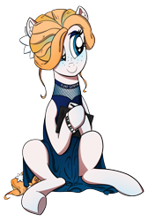 Size: 2464x3671 | Tagged: safe, artist:sluttershy, imported from derpibooru, oc, oc only, oc:noelle nights, earth pony, pony, clothes, drawing tablet, dress, earth pony oc, female, flower, flower in hair, freckles, heart, heart eyes, mare, simple background, solo, tablet, transparent background, wacom, wingding eyes, wristband