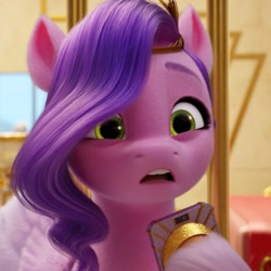 Size: 912x912 | Tagged: safe, imported from derpibooru, screencap, pipp petals, pegasus, pony, spoiler:my little pony: a new generation, 3d, cellphone, cropped, female, g5, mare, my little pony: a new generation, open mouth, phone, reaction image, shocked, shocked expression, smartphone, solo, solo focus, surprised