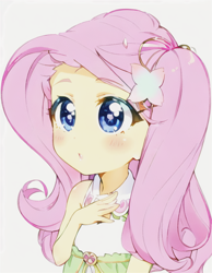 Size: 606x780 | Tagged: safe, editor:luckreza8, imported from derpibooru, fluttershy, human, equestria girls, ai content, ai generated, anime, female, generator:imgcreator, simple background, solo