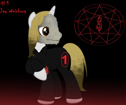 Size: 1936x1620 | Tagged: safe, artist:harmonicdreemur1308, imported from derpibooru, pony, unicorn, clothes, male, mask, pentagram, ponified, raised hoof, slipknot, solo, stallion