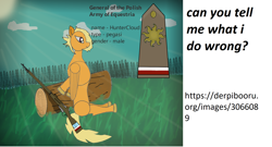 Size: 1894x1024 | Tagged: safe, imported from derpibooru, oc, oc only, pony, description, forest, gun, low quality, rifle, solo, sun, weapon