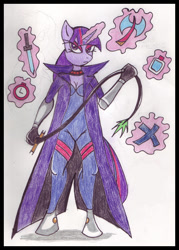 Size: 470x657 | Tagged: safe, imported from twibooru, twilight sparkle, anthro, castlevania, crossover, female, horn, image, needs more jpeg, solo, traditional art, whip