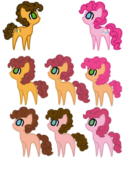 Size: 532x741 | Tagged: safe, artist:carlyquinn, imported from derpibooru, cheese sandwich, pinkie pie, oc, earth pony, pony, earth pony oc, female, male, mare, offspring, parent:cheese sandwich, parent:pinkie pie, parents:cheesepie, simple background, stallion, transparent background