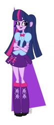 Size: 588x1352 | Tagged: safe, artist:susanarodrigues, imported from derpibooru, twilight sparkle, human, equestria girls, boots, clothes, high heel boots, shirt, shoes, simple background, skirt, solo, white background