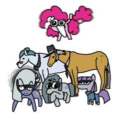 Size: 2048x1879 | Tagged: safe, artist:punkittdev, imported from derpibooru, cloudy quartz, igneous rock pie, limestone pie, marble pie, maud pie, pinkie pie, earth pony, horse, pony, amish, angry, female, happy, hoers, male, mare, neutral, open mouth, open smile, pie family, pie sisters, shy, siblings, simple background, sisters, smiling, stallion, white background