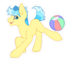 Size: 1200x1000 | Tagged: safe, artist:sinclair2013, imported from derpibooru, oc, oc only, earth pony, pony, beach ball, earth pony oc, male, simple background, solo, stallion, transparent background