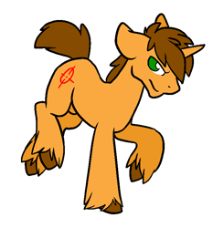 Size: 700x750 | Tagged: safe, artist:sinclair2013, imported from derpibooru, oc, oc only, oc:straight shot, pony, unicorn, horn, looking at you, male, nudity, sheath, simple background, solo, stallion, transparent background, unicorn oc