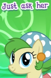 Size: 248x382 | Tagged: safe, imported from derpibooru, earth pony, pony, cajun ponies, cropped, english, female, gameloft, green, mare, meme, mobile game, my little pony: magic princess, official, picture for breezies, solo, spring green, text, wow! glimmer