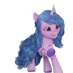 Size: 1080x1080 | Tagged: safe, artist:littleiceage, imported from derpibooru, izzy moonbow, pony, unicorn, 3d, female, g5, mare, simple background, smiling, solo, transparent background