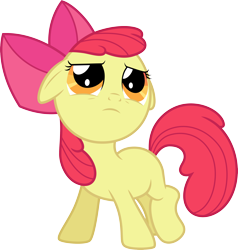 Size: 3000x3153 | Tagged: safe, artist:cloudy glow, imported from derpibooru, apple bloom, earth pony, pony, lesson zero, .ai available, blank flank, simple background, solo, transparent background, vector