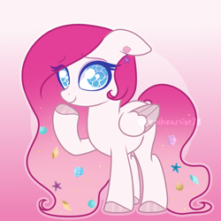 Size: 2050x2050 | Tagged: safe, artist:pen-art78, imported from derpibooru, oc, oc only, pegasus, pony, female, fusion, fusion:fluttershy, fusion:queen novo, gradient background, mare, solo