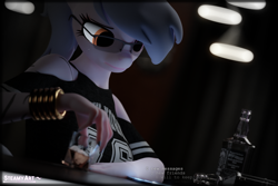 Size: 3840x2560 | Tagged: safe, artist:steamyart, imported from derpibooru, oc, oc:steamy, anthro, 3d, alcohol, crying, glasses, sad, solo, whiskey