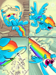 Size: 3000x4000 | Tagged: safe, artist:ja0822ck, imported from derpibooru, princess celestia, rainbow dash, pegasus, pony, 4 panel comic, 42, book, cloud, comic, egghead dash, flying, math, reading, weight loss, wing hands, wings