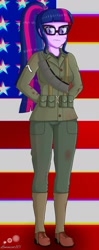 Size: 808x2048 | Tagged: safe, artist:lemonzat115, imported from derpibooru, sci-twi, twilight sparkle, human, equestria girls, american flag, blood, call of duty, call of duty: world at war, clothes, equipment, female, leader, marine, marines, military, military uniform, robuck, sergeant, sgt robuck, soldier, solo, uniform, united states, world war ii