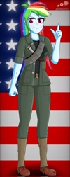 Size: 822x2048 | Tagged: safe, artist:lemonzat115, imported from derpibooru, rainbow dash, human, equestria girls, american flag, boots, call of duty, call of duty: world at war, clothes, equipment, female, grenade, knife, marine, marines, military, military uniform, polansky, private, pvt polansky, shoes, soldier, solo, uniform, united states, world war ii