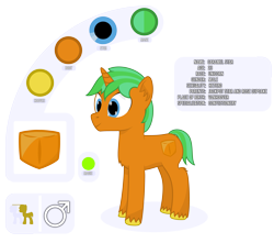 Size: 4213x3719 | Tagged: safe, artist:mrkm, imported from derpibooru, oc, oc only, oc:caramel star(mrkm), pony, unicorn, cutie mark, full body, horn, male, male symbol, reference sheet, simple background, smiling, solo, stallion, transparent background, unicorn oc, unshorn fetlocks