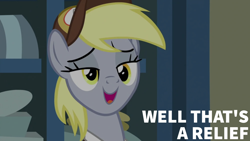 Size: 1920x1080 | Tagged: safe, edit, edited screencap, editor:quoterific, imported from derpibooru, screencap, derpy hooves, pegasus, pony, best gift ever, female, mare, open mouth, post office, solo