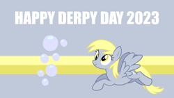 Size: 2000x1125 | Tagged: safe, editor:quoterific, imported from derpibooru, derpy hooves, pegasus, pony, 2023, derpy day, female, mare, solo, wallpaper