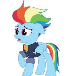 Size: 1200x1200 | Tagged: safe, artist:prixy05, imported from derpibooru, rainbow dash, pegasus, pony, betrayed, female, folded wings, frown, mare, older, older rainbow dash, open mouth, raised hoof, simple background, solo, transparent background, vector, wings