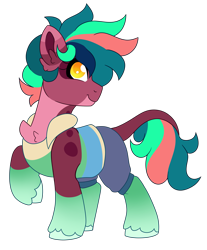 Size: 4285x5180 | Tagged: safe, artist:crazylooncrest, artist:crazysketch101, imported from derpibooru, oc, oc only, earth pony, pony, colored pupils, multicolored hair, raised hoof, simple background, solo, transparent background