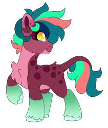 Size: 4427x5234 | Tagged: safe, alternate version, artist:crazylooncrest, artist:crazysketch101, imported from derpibooru, oc, oc only, earth pony, pony, colored pupils, multicolored hair, raised hoof, simple background, solo, transparent background