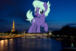 Size: 2048x1360 | Tagged: safe, artist:cheezedoodle96, edit, editor:jaredking779, imported from derpibooru, night view, earth pony, pony, female, france, friendship student, giant pony, giant/macro earth pony, giantess, highrise ponies, irl, macro, mare, mega giant, paris, photo, ponies in real life, solo
