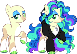 Size: 4879x3407 | Tagged: safe, artist:kurosawakuro, imported from derpibooru, oc, oc only, earth pony, pony, base used, body markings, clothes, colored hooves, dog tags, ear piercing, earring, eyeshadow, facial markings, female, green eyes, hoodie, hoof polish, jewelry, lidded eyes, lip piercing, long hair, long mane, magical gay spawn, makeup, mare, necklace, offspring, parent:braeburn, parent:soarin', parents:soarburn, piercing, raised hoof, simple background, solo, transparent background, zipper