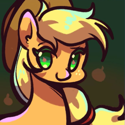 Size: 683x682 | Tagged: safe, artist:tkotu1, edit, imported from derpibooru, applejack, earth pony, pony, bust, female, looking at you, mare, smiling, smiling at you, solo