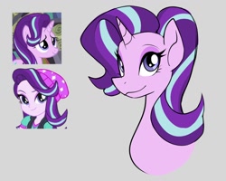 Size: 1280x1024 | Tagged: safe, artist:ecstasydemon, imported from derpibooru, starlight glimmer, human, pony, unicorn, equestria girls, bust, female, mare, smiling, solo