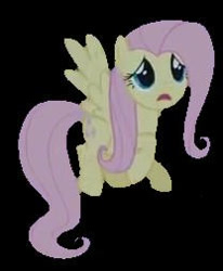 Size: 208x253 | Tagged: safe, artist:movieliker236, edit, edited screencap, imported from derpibooru, screencap, fluttershy, pony, black background, female, not a vector, simple background, solo, worried