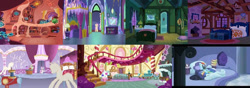 Size: 800x282 | Tagged: safe, artist:movieliker236, imported from derpibooru, screencap, fluttershy, rainbow dash, sweetie belle, twilight velvet, a hearth's warming tail, for whom the sweetie belle toils, read it and weep, bedroom, carousel boutique, room