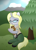 Size: 2896x4032 | Tagged: safe, artist:rainbowšpekgs, imported from derpibooru, oc, oc only, oc:silver bullet, beaver, pony, unicorn, clothes, eyes closed, female, glasses, horn, hug, mare, mountain, nature, park ranger, sitting, solo, tree, uniform