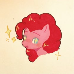 Size: 1341x1341 | Tagged: safe, artist:汐月不是咸鱼qaq, imported from derpibooru, pinkie pie, earth pony, pony, bust, female, mare, portrait, solo, sparkles, sparkly eyes, wingding eyes