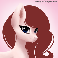 Size: 3000x3000 | Tagged: safe, artist:margaritaenot, imported from derpibooru, oc, oc only, pony, commission, gradient background, redhead, solo, vector