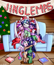 Size: 3105x3750 | Tagged: safe, artist:anibaruthecat, imported from derpibooru, princess cadance, princess flurry heart, shining armor, twilight sparkle, oc, oc:prince nova sparkle, alicorn, pony, accessory, adorable face, adorasexy, alicorn oc, alicornified, animal costume, aunt and nephew, aunt and niece, banner, book, brother, brother and sister, candy, candy cane, christmas, christmas gift, christmas lights, christmas stocking, christmas tree, clothes, collar, colt, commission, costume, couch, cousins, crossdressing, cute, cutie mark on clothes, elf costume, family, father and child, father and daughter, father and son, female, filly, foal, food, half-brother, half-cousins, half-siblings, half-sister, hat, headband, high res, holiday, horn, hug, jewelry, male, mare, mother and child, mother and daughter, mother and son, necklace, offspring, parent and child, parent:shining armor, parent:twilight sparkle, parents:shining sparkle, poster, prince, prince shining armor, princess, product of incest, race swap, reindeer costume, royalty, santa costume, santa hat, sexy, shakespearicles, shiningcorn, shirt, siblings, sister, sisters, sisters-in-law, sitting, socks, stallion, standing, stockings, thigh highs, tree, twilight sparkle (alicorn), wall of tags, wings