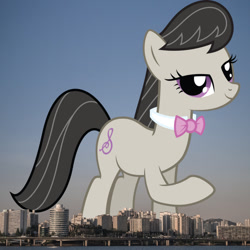 Size: 1400x1400 | Tagged: safe, edit, editor:jaredking779, imported from derpibooru, octavia melody, earth pony, pony, background pony, bowtie, female, giant octavia melody, giant pony, giant/macro earth pony, giantess, highrise ponies, irl, macro, mare, mega giant, photo, ponies in real life, seoul, solo, south korea
