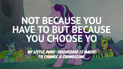 Size: 1920x1080 | Tagged: safe, edit, edited screencap, editor:quoterific, imported from derpibooru, screencap, starlight glimmer, changedling, changeling, to change a changeling