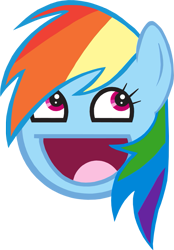 Size: 617x887 | Tagged: safe, artist:wakabalasha, imported from derpibooru, rainbow dash, awesome face, emoji, female, mare, simple background, solo, transparent background