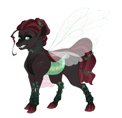 Size: 2687x2600 | Tagged: safe, artist:gigason, imported from derpibooru, oc, oc only, oc:firethorn, changepony, hybrid, pony, female, interspecies offspring, magical lesbian spawn, offspring, parent:queen chrysalis, parent:roseluck, simple background, solo, transparent background