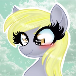 Size: 4096x4096 | Tagged: safe, artist:shadowiesart, imported from derpibooru, derpy hooves, pegasus, pony, blushing, bust, female, solo