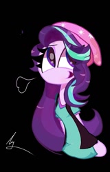 Size: 717x1120 | Tagged: safe, artist:andyfoxarts890, imported from derpibooru, starlight glimmer, human, equestria girls, black background, female, simple background, solo